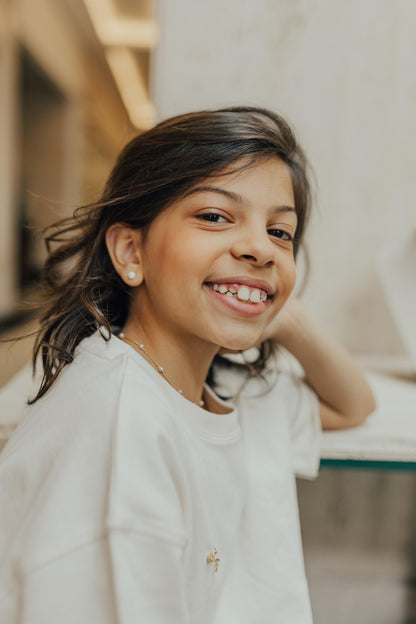 Colar Choker com Pérolas Infantil Dourado