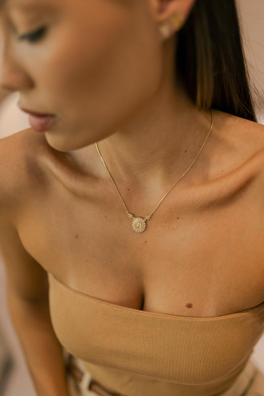 Colar Nossa Senhora das Graças Medalha Dourado