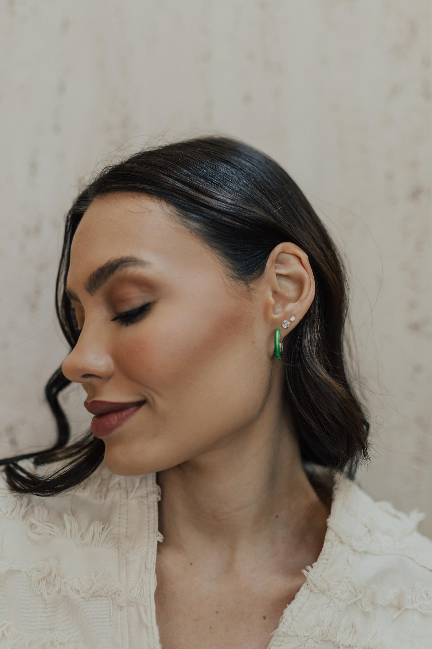 Brinco Argola Esmaltada Verde