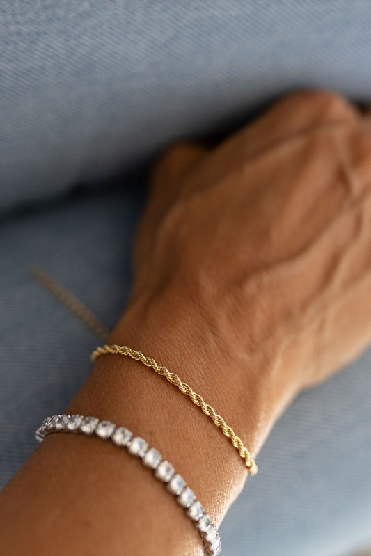 Pulseira Cordão Baiano 3mm Dourado