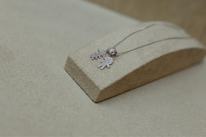 Colar Filhos Cravejado Ródio Branco