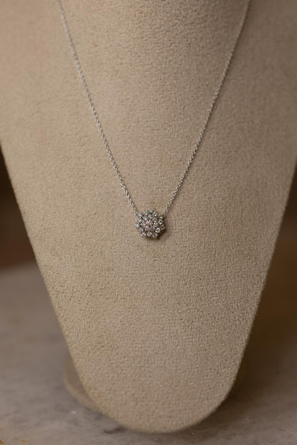 Colar Chuveirinho Moissanite Prata 925 Ródio Branco