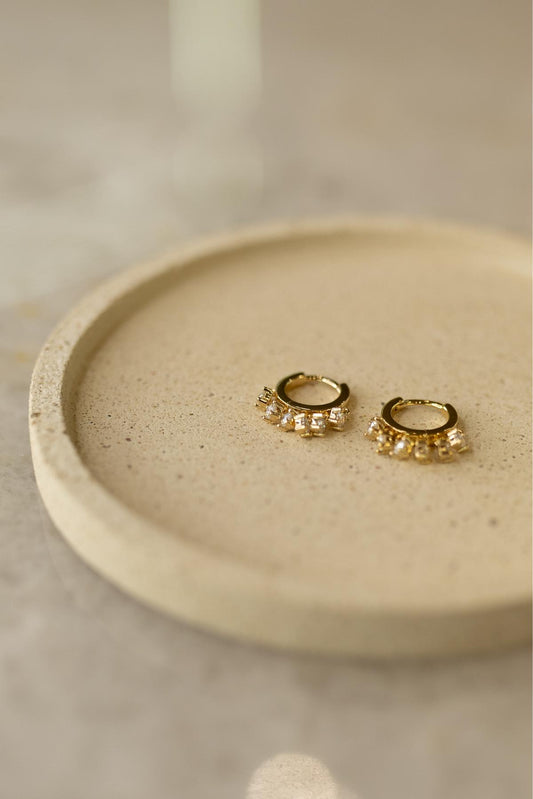 Brinco Argola Pontos de Luz Moissanite Prata 925 Dourado