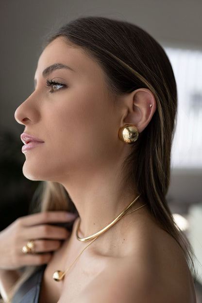 Choker Aro Tubo Liso Dourado