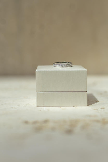 Anel Duplo Moissanite Glam 4x6mm Prata 925 Ródio Branco