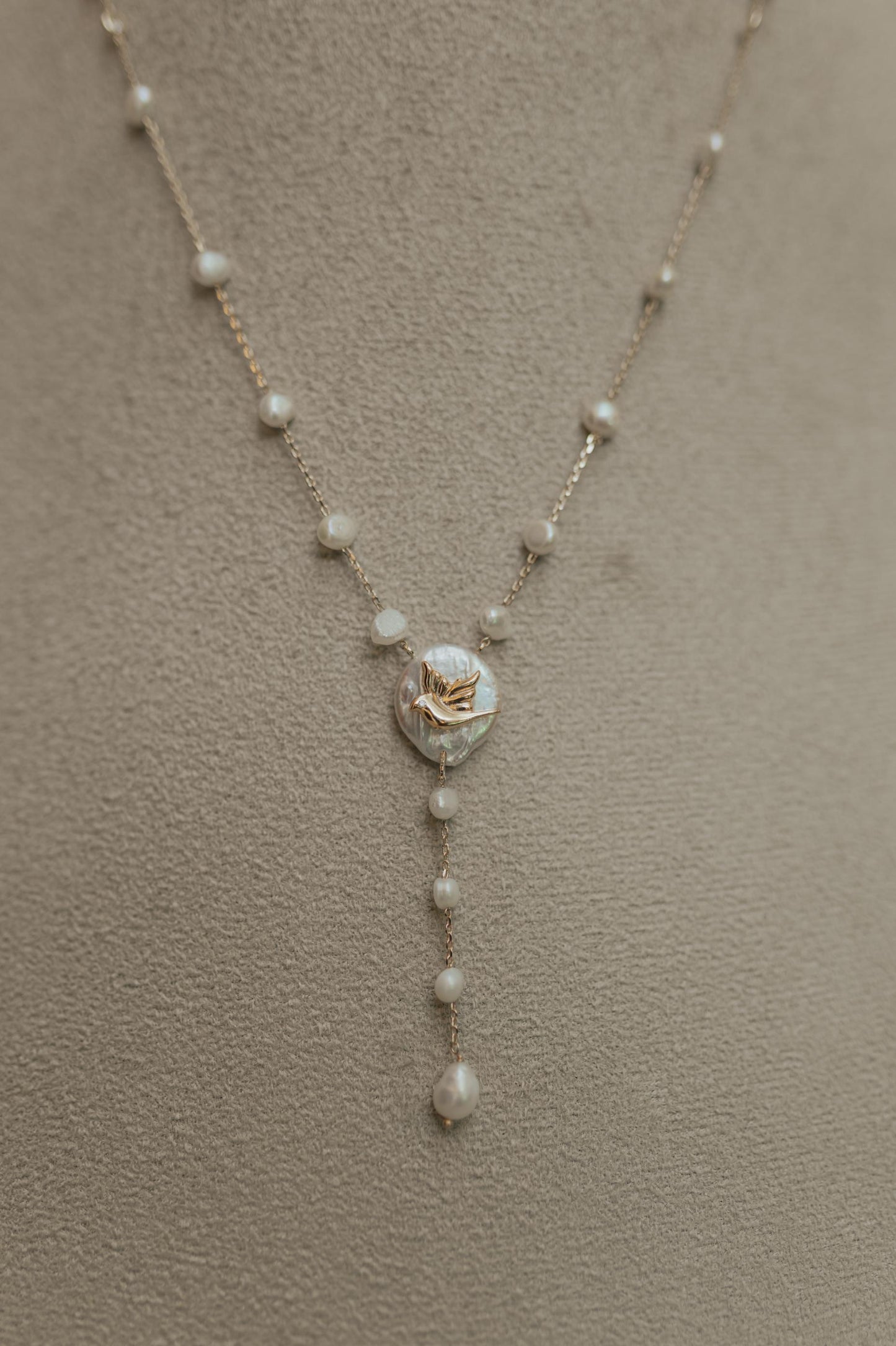 Colar Terço Espírito Santo Dourado