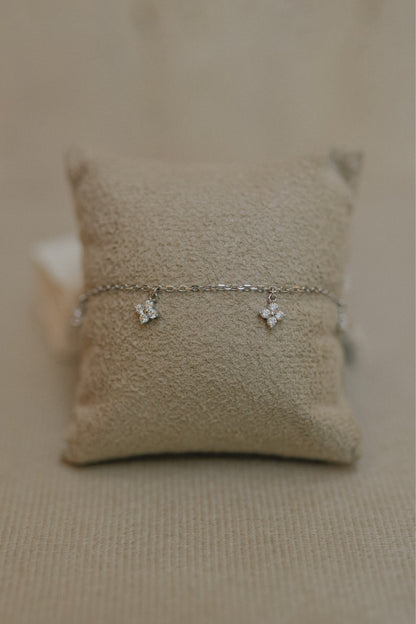 Pulseira Flores Penduradas Prata 925