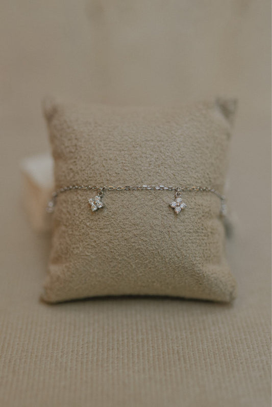 Pulseira Flores Penduradas Prata 925