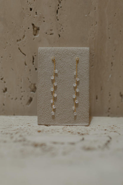 Brinco Prata 925 Pêndulo 9 Zircônias Cristal