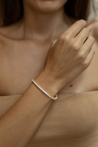 Pulseira Riviera 3mm Dourado