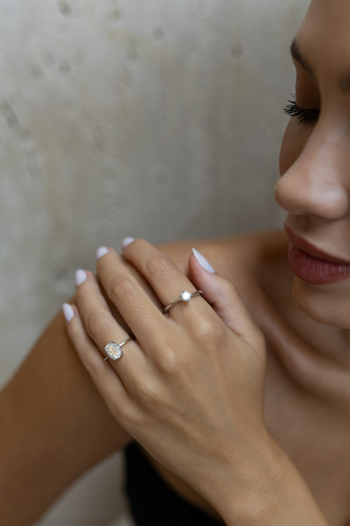 Anel Solitário 5mm Moissanite Prata 925 Ródio Branco