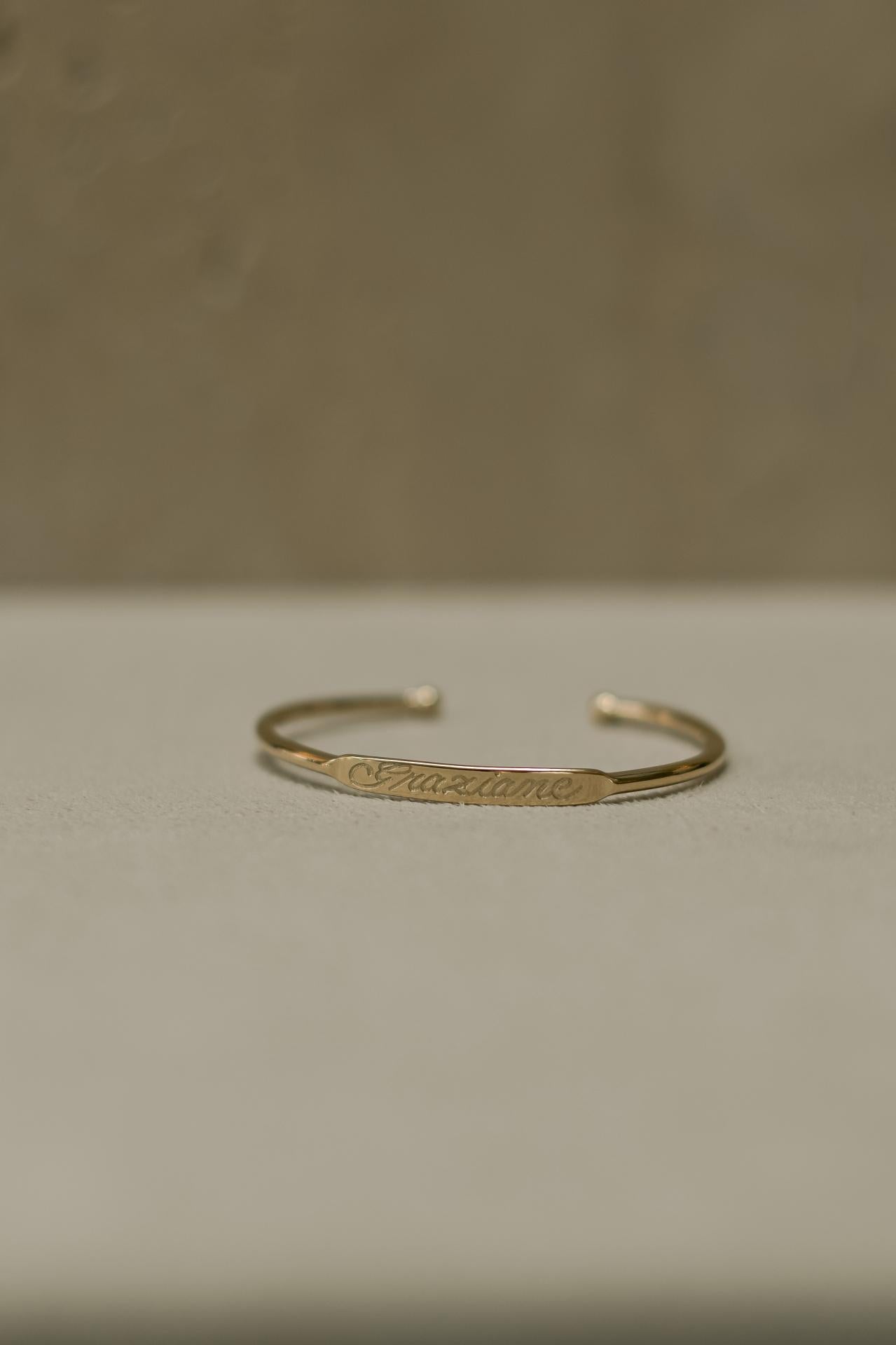 Bracelete Personalizado Nome Dourado