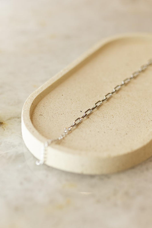 Pulseira de Elos Retangulares Ródio Branco