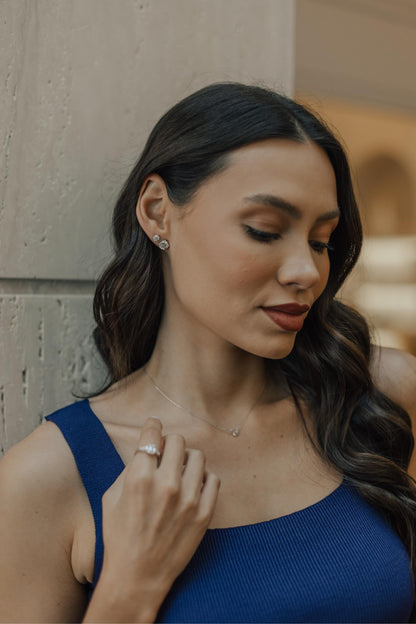 Brinco Solitário Clássico Moissanite Luxo 5mm