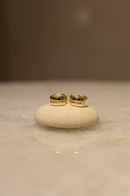 Brinco Argola Detalhe Cravejado Dourado