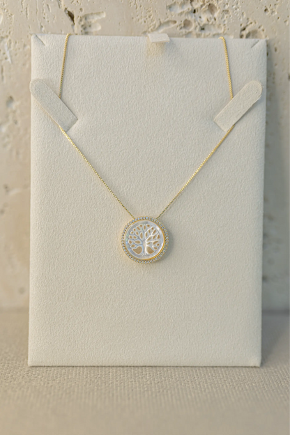 Colar Árvore da Vida Madrepérola Dourado