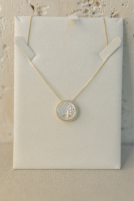 Colar Árvore da Vida Madrepérola Dourado