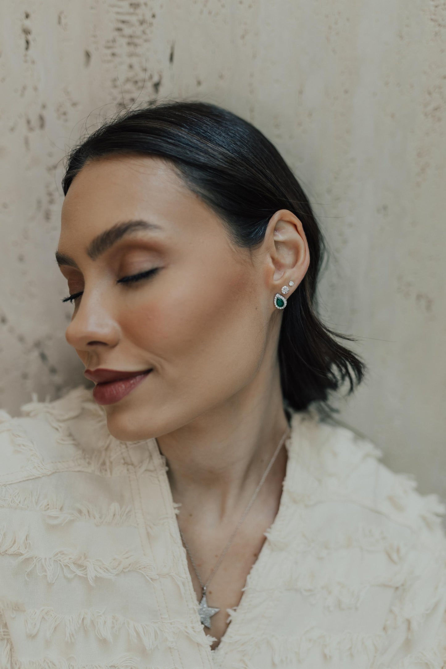 Colar Estrela Cravejado Ródio Branco