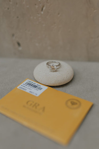 Anel Solitário Glam 9,5mm Moissanite Prata 925 Ródio Branco