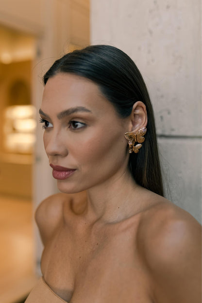 Brinco Boho Borboleta Duo Dourado