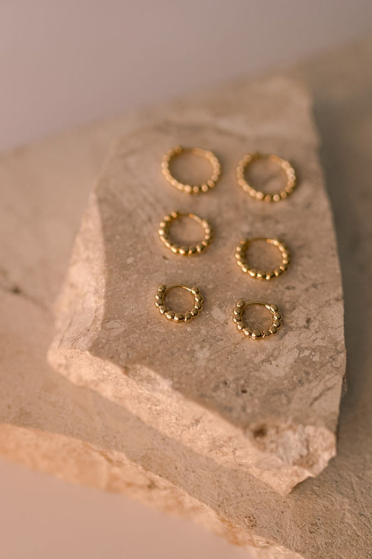 Brinco Argola Bolinha Dourado G