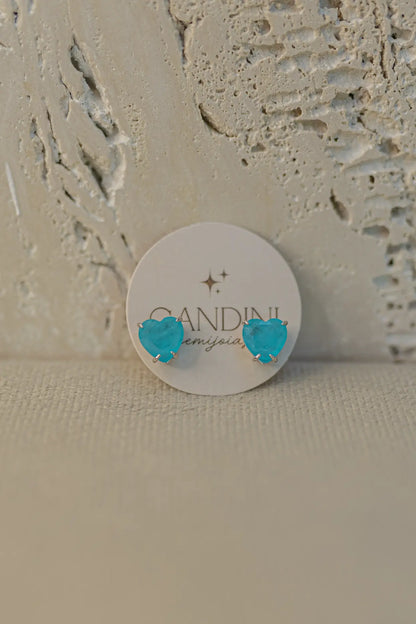 Brinco Coração Turmalina Fusion Ródio Branco