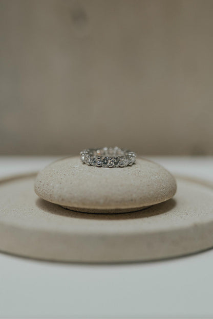 Anel Aparador de Aliança 4mm Moissanite Prata 925 Ródio Branco
