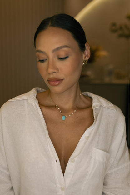 Colar Choker Pingente Oval Baquelite Nossa Senhora das Graças