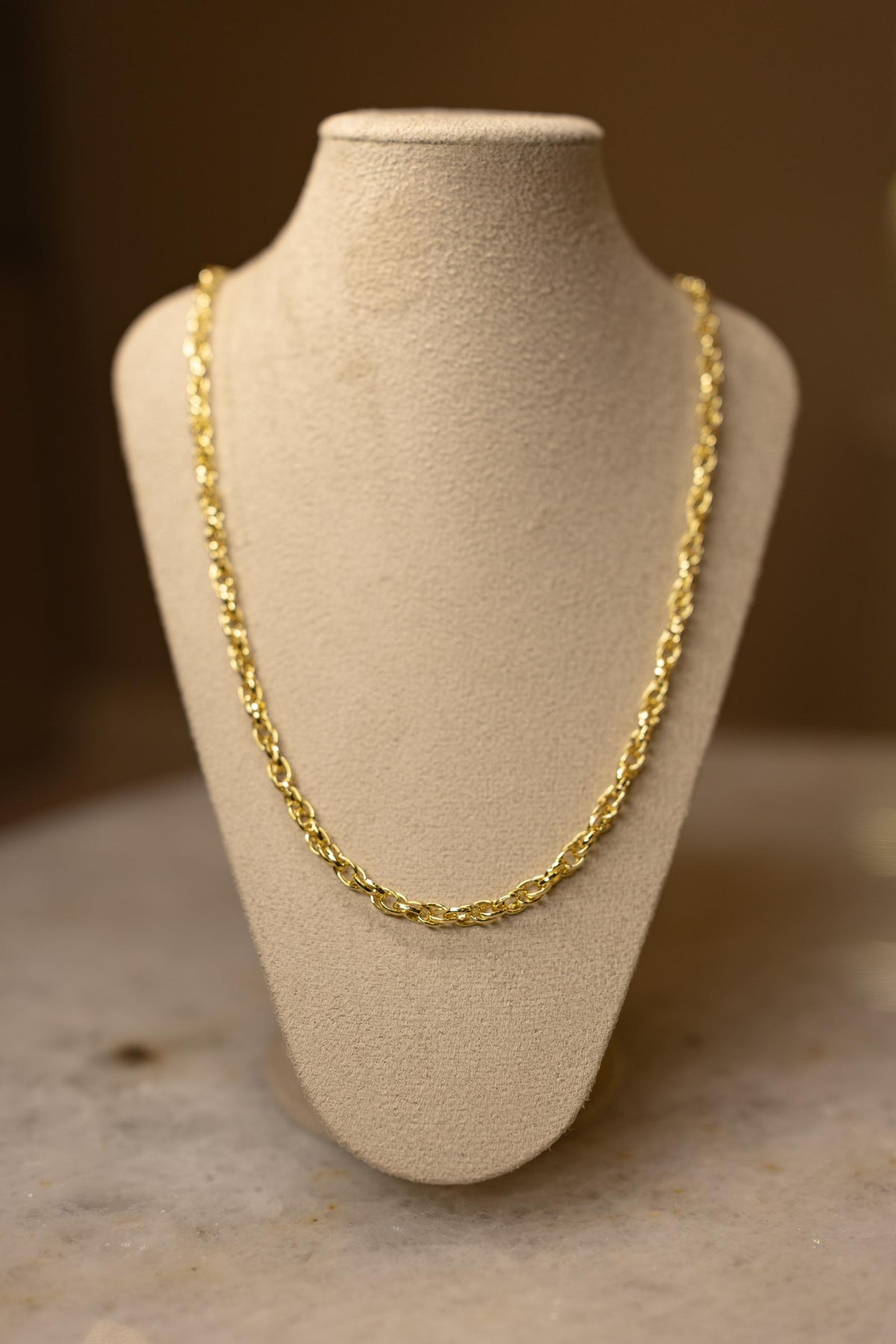 Colar Longo Elos Trançados Dourado