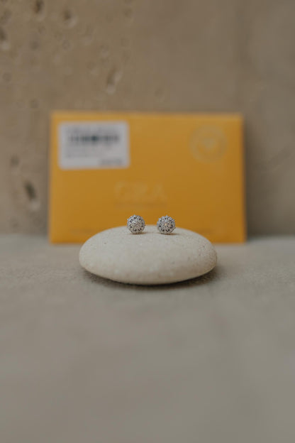 Brinco Chuveirinho Mini Moissanite Prata 925 Ródio Branco