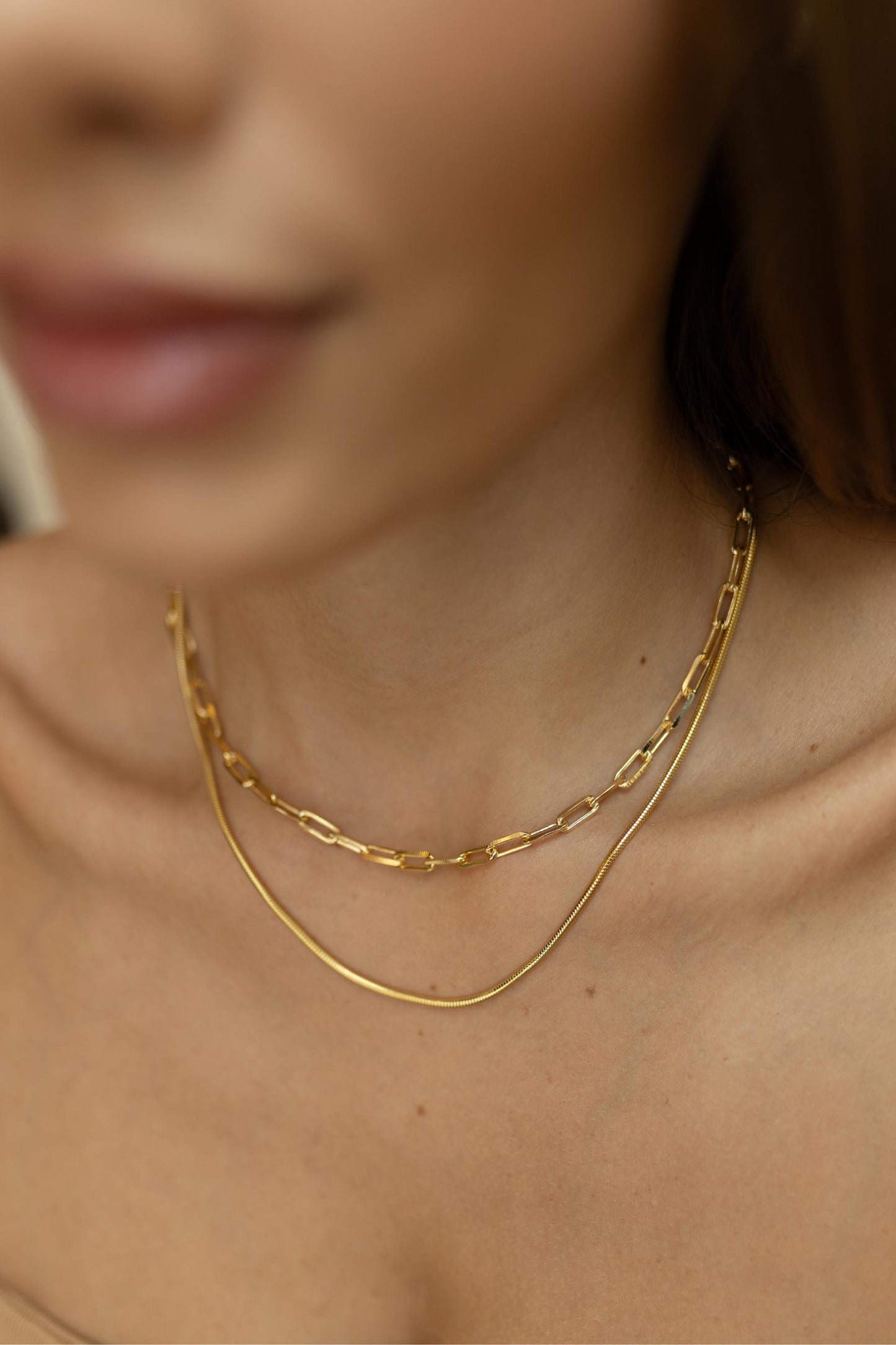 Colar de Elos Retangulares Dourado