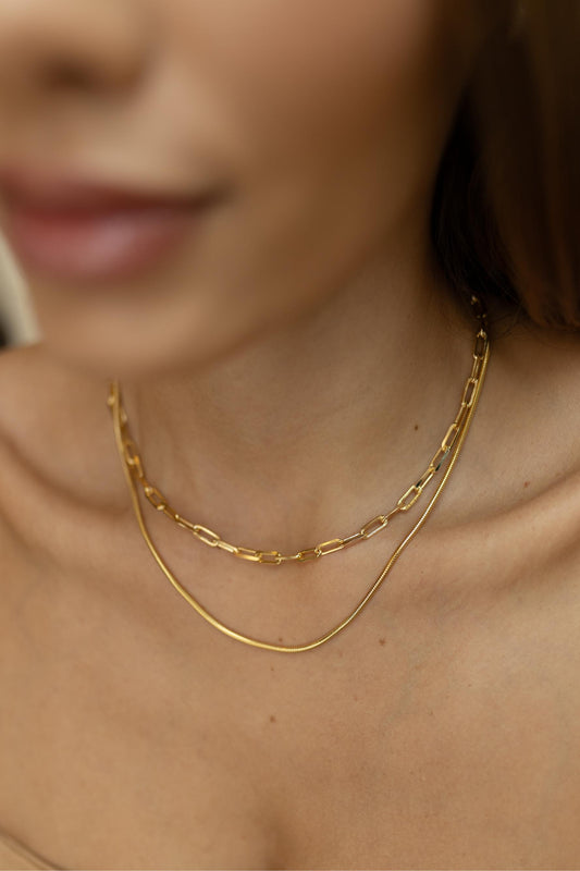 Colar de Elos Retangulares Dourado