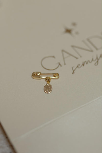 Alfinete Batizado Medalha Milagrosa Dourado