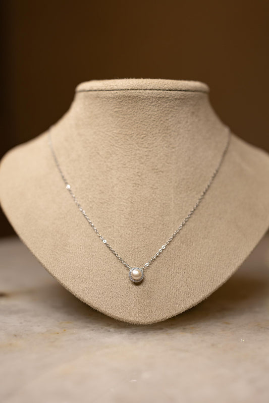 Colar Pérola Princesa Ródio Branco