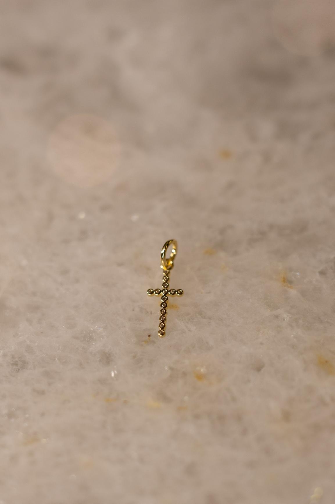 Pingente Crucifixo Confete Dourado