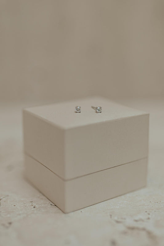 Brinco Solitário Clássico Moissanite Luxo 3mm