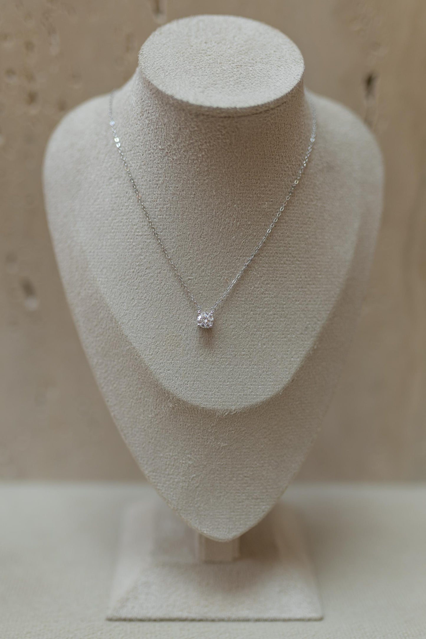 Colar Ponto de Luz 6mm Moissanite Prata 925 Ródio Branco