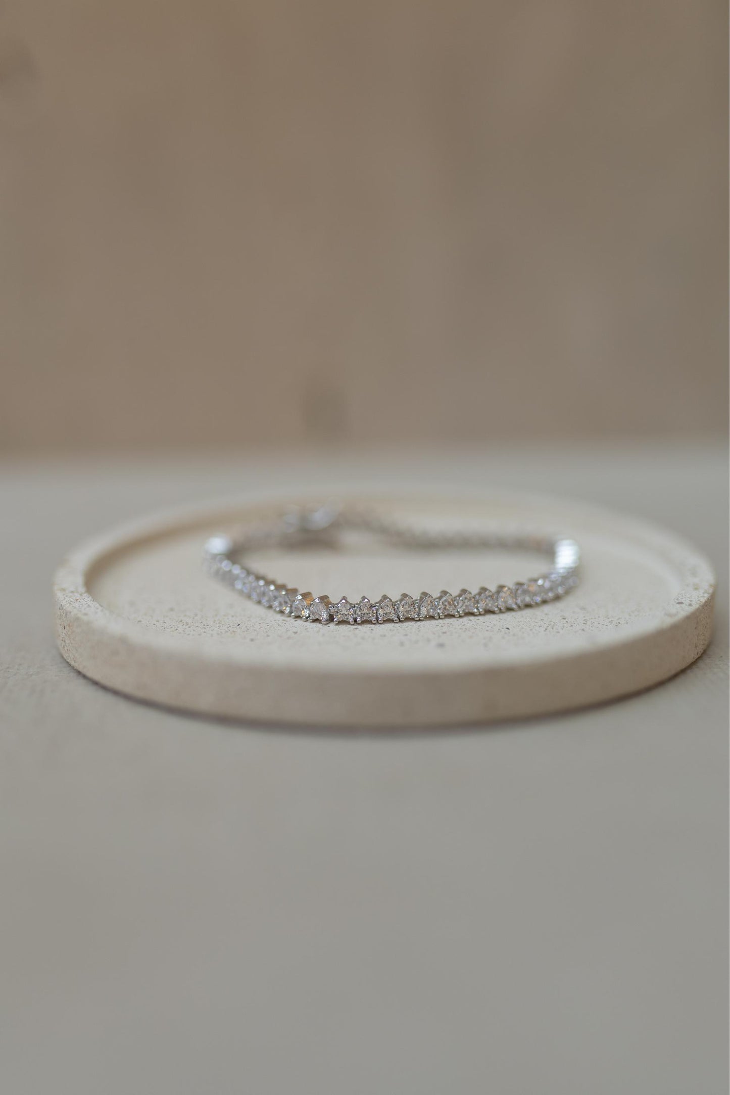 Pulseira Riviera 3mm Prata 925 Moissanite Ródio Branco