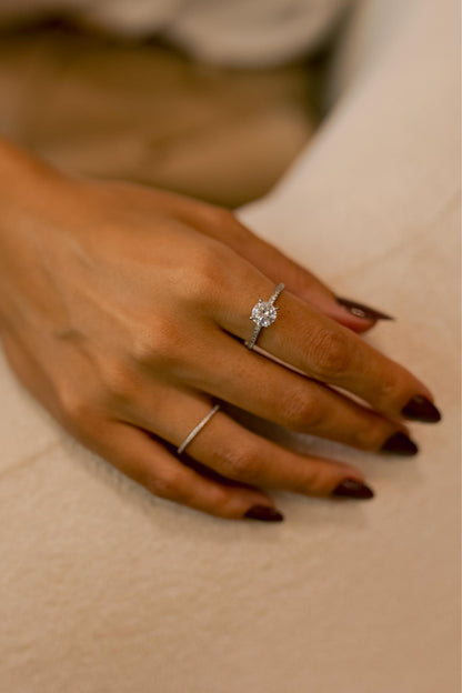 Anel Aparador de Aliança Ródio Branco