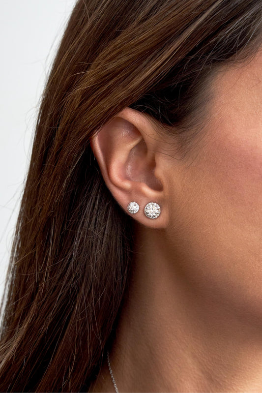 Brinco Princesa Moissanite Prata 925 Ródio Branco