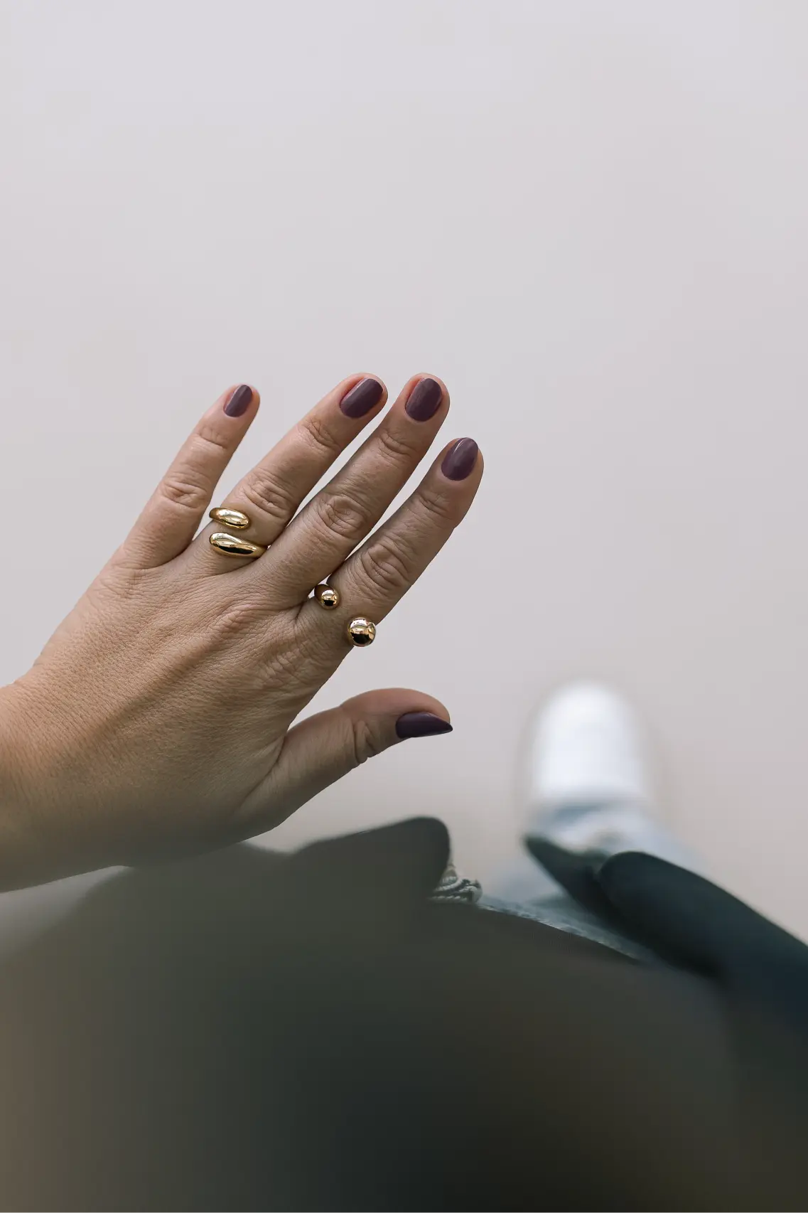 Anel Esferas Ajustável Duo Dourado