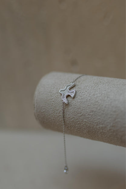 Pulseira Espírito Santo Cravejado Prata 925 Ródio Branco