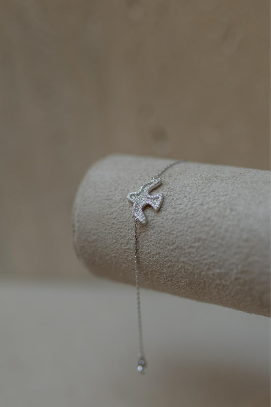 Pulseira Espírito Santo Cravejado Prata 925 Ródio Branco