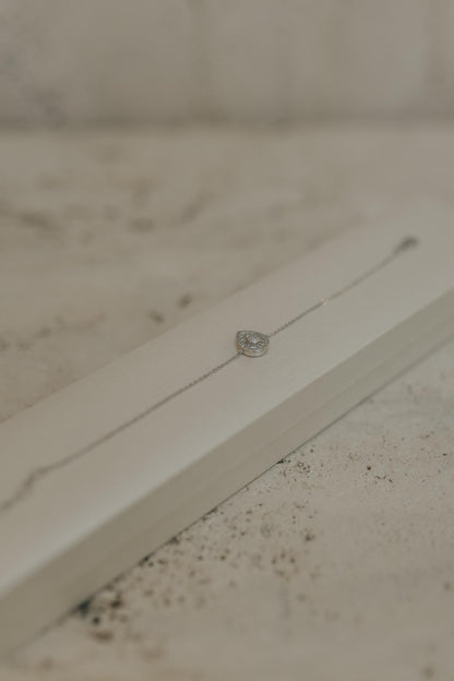 Pulseira Gota Cravejada Prata 925 Ródio Branco