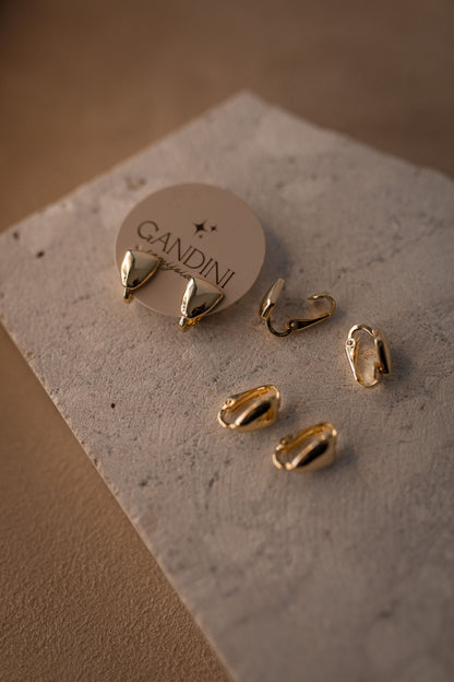 Brinco de Pressão |  Piercing Fake Geometric Flat Ouro