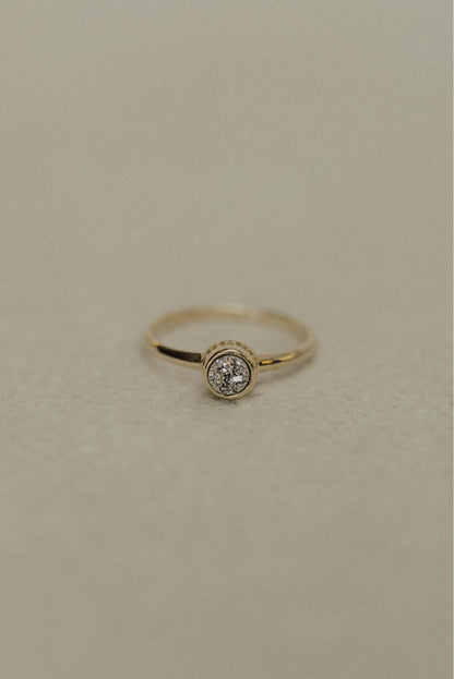 Anel Redondo Drusa Platina Dourado