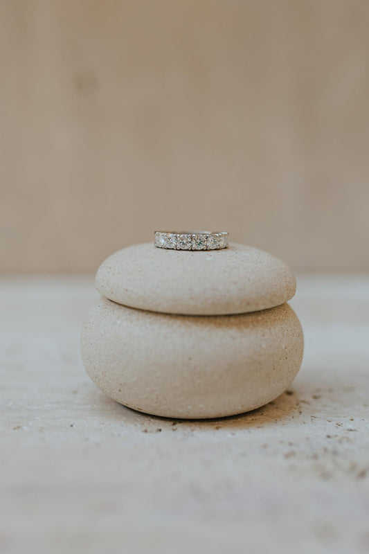 Anel 6 Pontos de Luz Moissanite Prata 925 Ródio Branco
