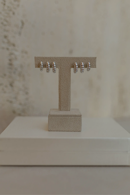 Brinco Argola Croissant M Ródio Branco