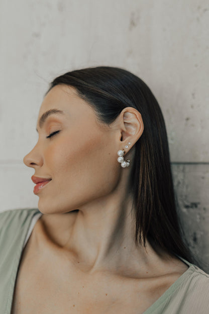 Brinco Argola Pérola Degrade Dourado