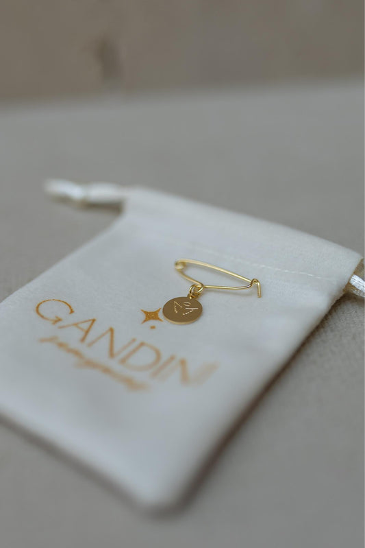 Alfinete Batizado Anjo da Guarda Liso Dourado